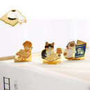 4 pcs/Lot Metal bookmarks for books Cute cat bookmark clip Stationery Offic X1F6