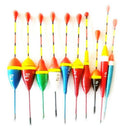 10Pcs Fishing Floats Set Buoy Bobber Fluctuate Mix Size Color float buoy pe R1K6