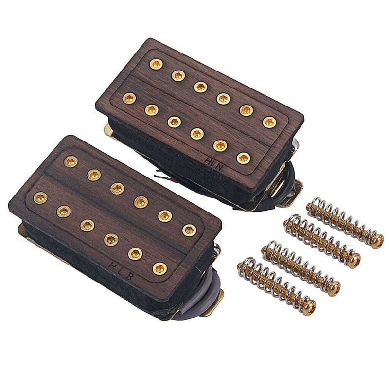 Electric Guitar Humbucker Ceramic Magnet Double Coil Pickups (Neck&Bridge) Wood