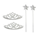 4pcs Princess Tiara Fairy Wands Set for Women Kids Birthday Party Dress Kits