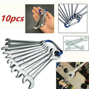 10Pcs/Set Mini Combination Wrench Spanner Set 4-11mm New w/Hook Small Metri X8Y7