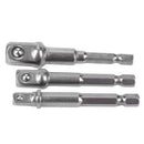 3Pcs/Set 1/4 inch 3/8 inch 1/2 inch Hex Power Drill Driver Socket Wrench Ad D5E3