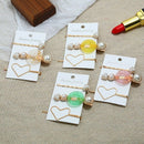 Women'S Hair Clips 3 Sets Of Heart-Shaped Glossy Hollow Round Korean Style