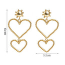 Fashion Women Two Big Heart Sun Dangle Earrings Stud Ear Statement Jewelry OZ