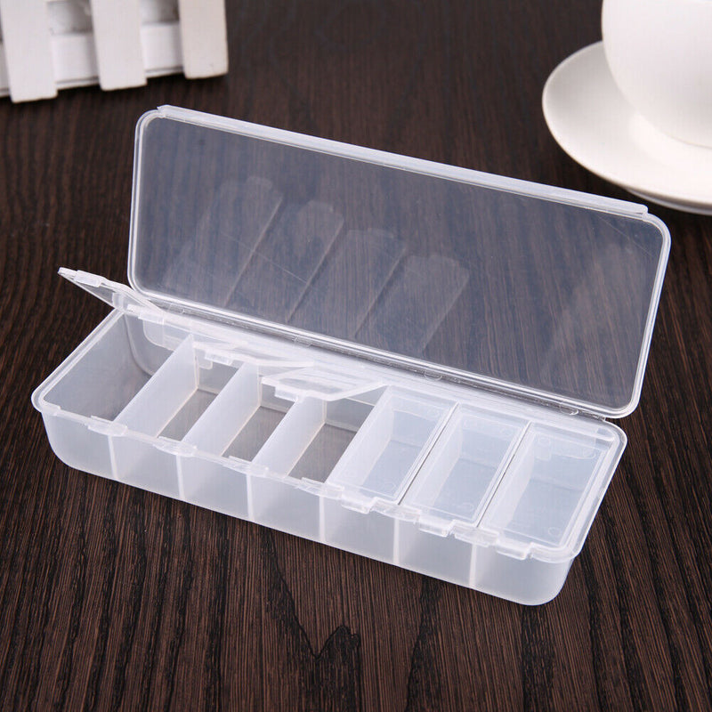 Large Travel Pill Cases Portable 7-Day Medicine Box Tablet Container(Clear)