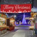 Christmas Snowflake Banner Porch Holiday Decoration Home Background Cloth