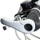 1Pair Ergonomic Rubber Bicycle Handlebar Grips w/ Aluminum Bar Ends (Ivory)