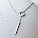 Jewelry Round Striped Long Necklace Ring Necklace U9Y9