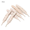 50pcs/Bag Feather Wooden Chips DIY Craft Accessories Clothing Decoration
