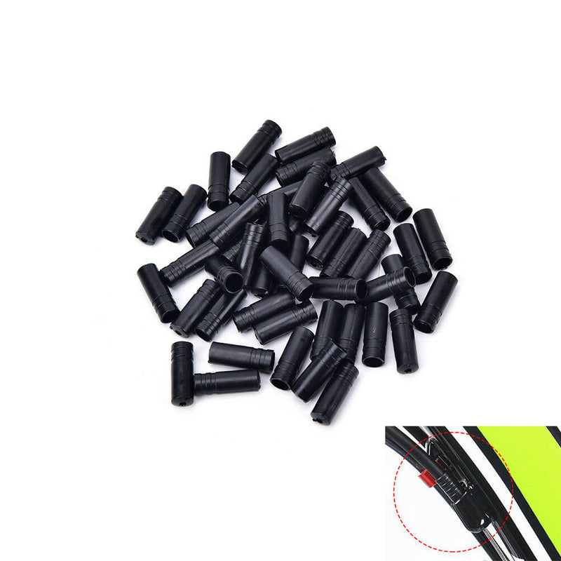 100x 4mm Bike Bicycle Cycling Brake Cable Crimps Housing Plastic End Tips Cap %ã€Š