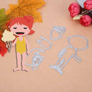 4pcs DIY Cute Girl Metal Cutting Die Scrapbook Emboss Stencils Crafts Decor A