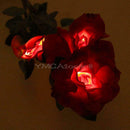 New Outdoor Landscape Light Solar Power 3 LED Rose Flower Lamp for House Garden