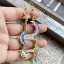 Beautiful Betsey Johnson Fashion Jewelry Blue moon Woman jewely earrings A4 F9M9