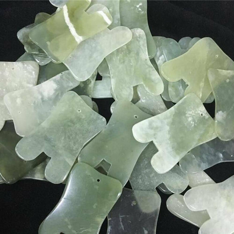 Gua Sha Facial Body Massage Chinese Medicine Natural Jade Board Scraping Tool^^