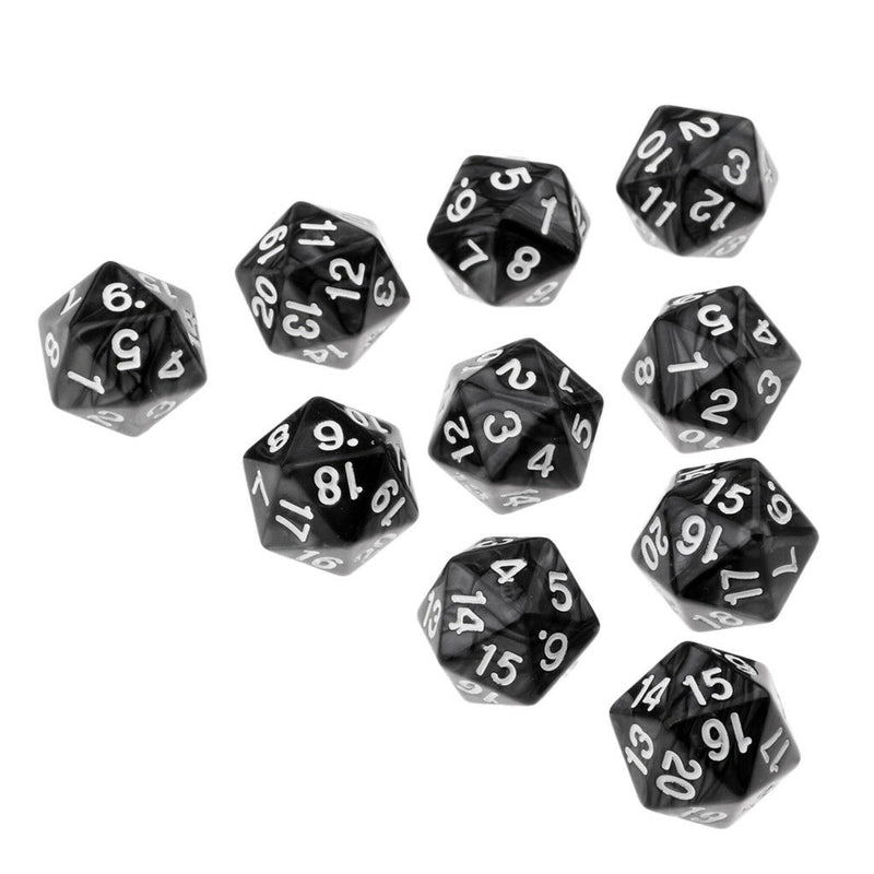 10x Polyhedral D20 Dice Die 22mm Collectible for Dungeons & Dragons Roleplay