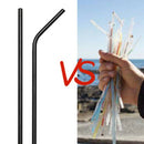 Set Of 8 Stainless Steel Metal Straws 8.5Inch Reusable Drinking Straws For