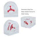 1pc Acrylic Semicircle 2 Way Flow Meter Indicator Port for PC Water Cooling A