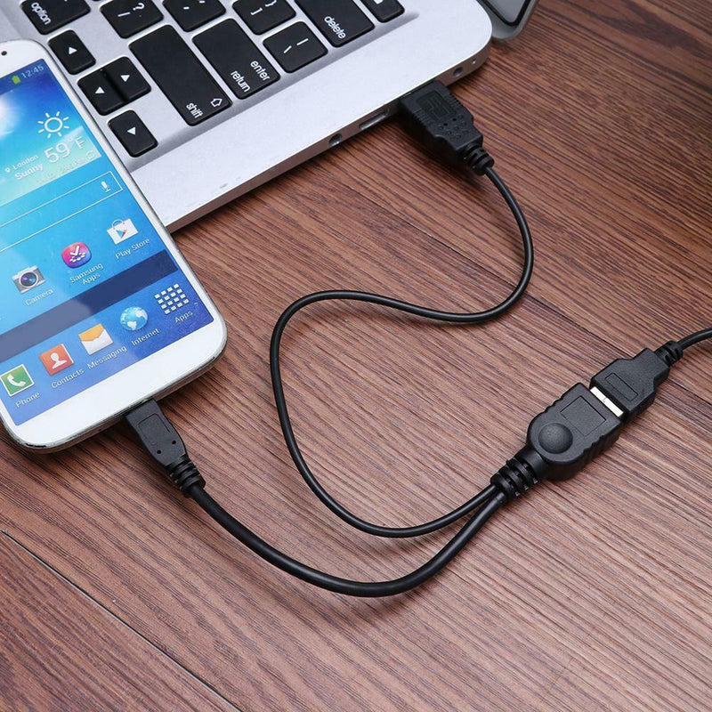 CableDeconn C0204 USB to USB+Micro 5 Pin Female to Male Y OTG Converter Cable