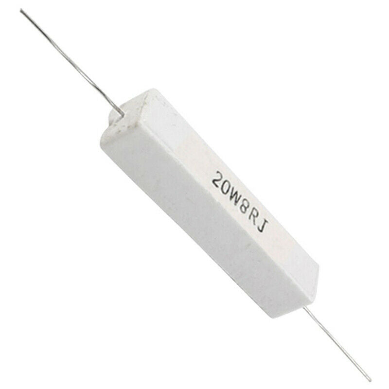 2 Pcs Wire Wound Ceramic Cement Resistor 8 Ohm 20W 5% I1K8