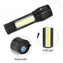 T6 COB Zoomable Light Lamp Torch with LED Flashlight USB Rechargeable NEW
