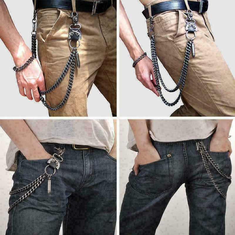 Strong Simple Twist Biker Trucker Key keychain Jean Wallet Chain Y0V9