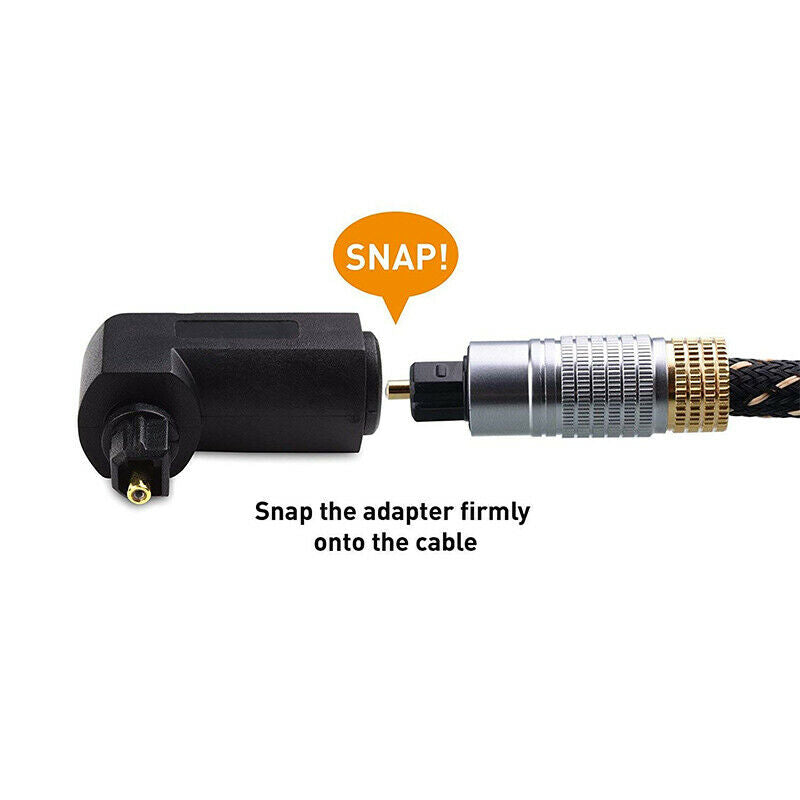 Pack of 2 360 Degree Digital Fiber Optic Toslink Right Angle 90 Degree Fema W8W3