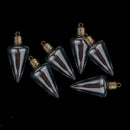 6Pcs Christmas Tree Shape Glass Bottle Charm Pendant With Bead Caps