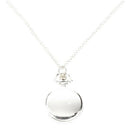 Blue Butterfly Print Hunter Round Case Necklace Pocket Watch for Ladies