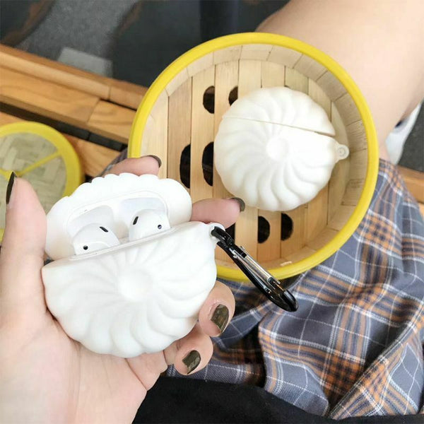 Delicious Steamed Buns Pattern Soft Silicone Protective Case Cover for Airpods