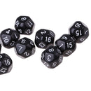 10pcs/Set For TRPG Game   D&D 16 Sided Acrylic Dice Black