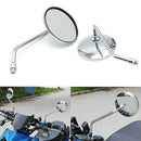 1 Pair Motorcycle Rear View Side Round Mirrors Scooter 10mm Rearview Univers%!