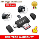 Micro USB OTG To USB 2.0 Micro SD/Adapter SD Card Reader W/ Standard USB Male AU