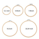 5pcs/set Embroidery Hoops Circle Cross Stitch Bamboo Ring Sewing Frame Art Craft