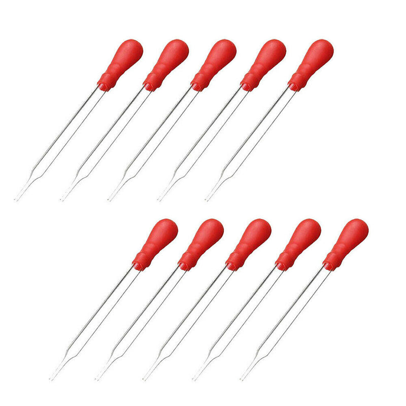 10* 12cm Glass Pipette Laboratory Medicine Dropper Red Rubber Head Pipet