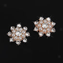 10pcs Crystal Pearls Flower Buttons Flatback Embellishment Craft Wedding DIY