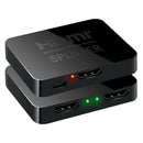 1 In 2 Out Video HDMI Splitter 4K 1080P Display Adapter for HDTV Monitor