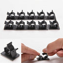 10x Cable Clips Adhesive Cord Management Black Wire Holder Organizer Clamp Tool