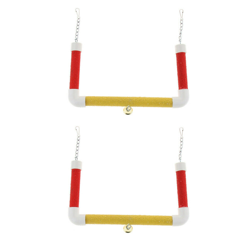 Pet Bird Parrot Cage Hanging Birds Stand Wood Swing Perch M