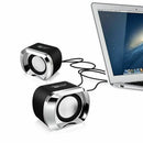 USB 2.0 Notebook Speakers Wired Stereo Mini Computer Speaker for Desktop La X3W2