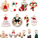25pc Mixed Metal Enamel Charms Christmas Pendants Beads for Bracelet Earrin T Nw