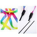 Creative Rainbow Cloth Stripe Tease Cats Rod Teaser Playing Pet Cat Toys Sale.