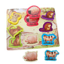 Wooden Puzzles Jigsaw Toys for Children Farm Animal Cognition Learning