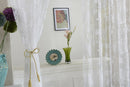 2xFlocking Peony Voile Curtain Panel Window Balcony Tulle Drape Divider 1x2M