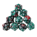 Set of 10 Green Coffee D20 Acrylic Dice for RPG D&D Gaming Twenty Sided Die