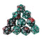 Set of 10 Green Coffee D20 Acrylic Dice for RPG D&D Gaming Twenty Sided Die