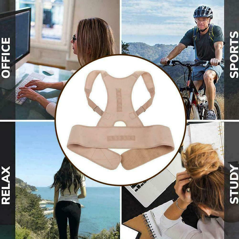 Magnetic Posture Gripping Back & Shoulder Relief Support Belt Corrector Hea M3W5