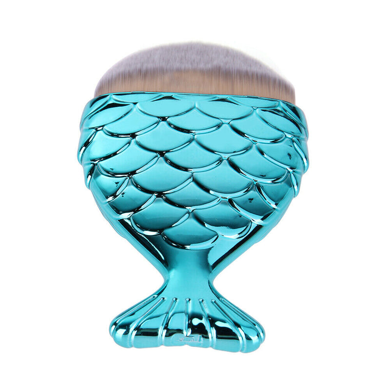 Mermaid Fish Shape Makeup Powder Foundation Blush Contour Brush Tool A