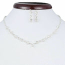 Casual Bridesmaid Crystal Necklace Earrings Set Wedding Bridal_Jewellery