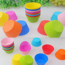7CM 12pcs Silicone Round Cake Muffin Chocolate Cupcake Mold Baking Cup Mou AKU