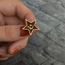 Fashion Pentagram Star Brooch Badge Jacket Lapel Women Men Coat Shirts Pins